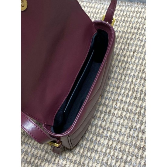 Premium Replica YSL Saint Laurent Loulou mini shoulder bag burgundy Clone