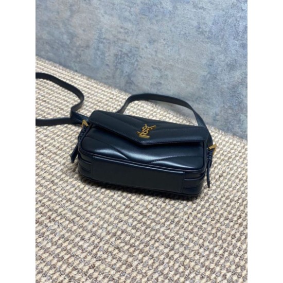 Premium Replica YSL Saint Laurent Loulou mini shoulder bag black Clone