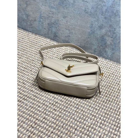 AAAA Fake YSL Saint Laurent Loulou mini shoulder bag beige Inspired Knockoff Premium Replica YSL Saint Laurent Loulou mini shoulder bag beige Clone