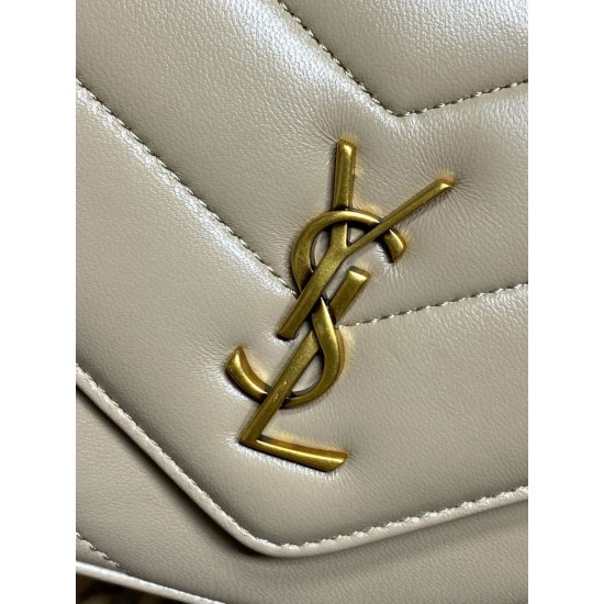 AAAA Fake YSL Saint Laurent Loulou mini shoulder bag beige Inspired Knockoff Premium Replica YSL Saint Laurent Loulou mini shoulder bag beige Clone