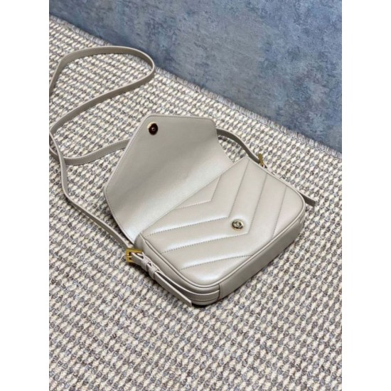 AAAA Fake YSL Saint Laurent Loulou mini shoulder bag beige Inspired Knockoff Premium Replica YSL Saint Laurent Loulou mini shoulder bag beige Clone