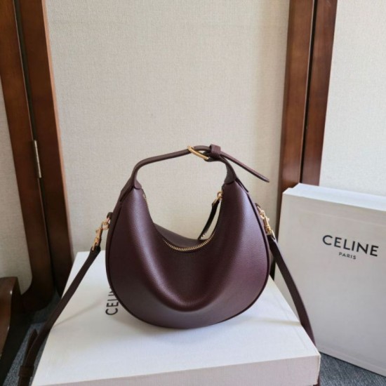 AAAA Fake Celine Lulu shoulder bag for teenagers burgundy Inspired Knockoff Premium Replica Celine Lulu shoulder bag for teenagers burgundy Clone