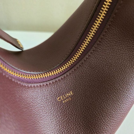 AAAA Fake Celine Lulu shoulder bag for teenagers burgundy Inspired Knockoff Premium Replica Celine Lulu shoulder bag for teenagers burgundy Clone