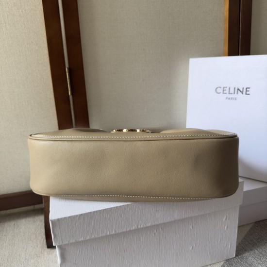 Premium Replica Celine Polly medium shoulder bag beige Clone