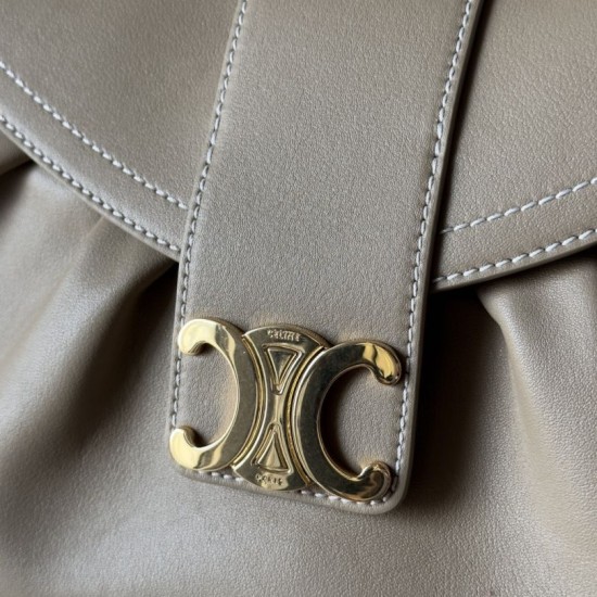 Premium Replica Celine Polly medium shoulder bag beige Clone