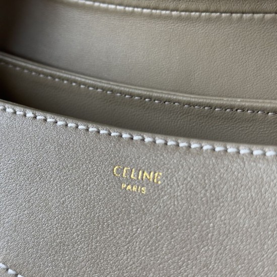 Premium Replica Celine Polly medium shoulder bag beige Clone
