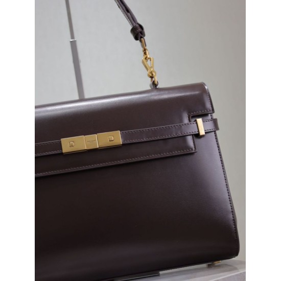 Premium Replica YSL Saint Laurent Manhattan Shoulder Bag Burgundy Clone