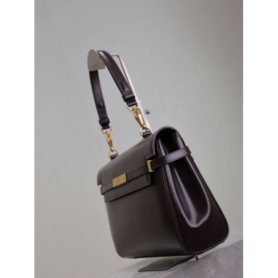 Premium Replica YSL Saint Laurent Manhattan Shoulder Bag Burgundy Clone