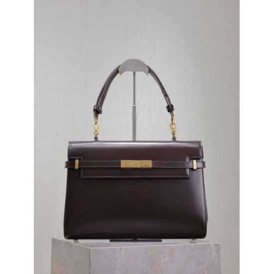 Premium Replica YSL Saint Laurent Manhattan Shoulder Bag Burgundy Clone