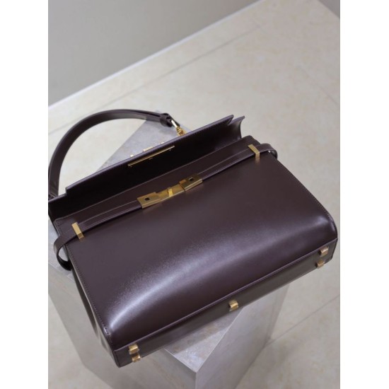 Premium Replica YSL Saint Laurent Manhattan Shoulder Bag Burgundy Clone