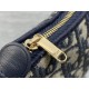 Premium Replica Dior Oblique Bow Clutch with Chain Blue Clone