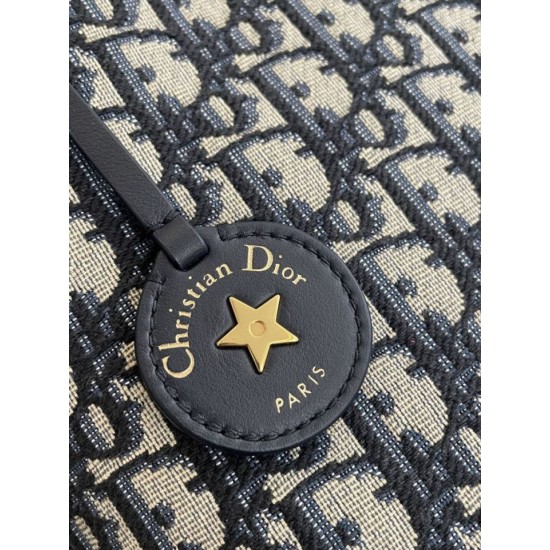 Premium Replica Small Diorstar Dior Oblique Jacquard Bucket Bag Blue Clone