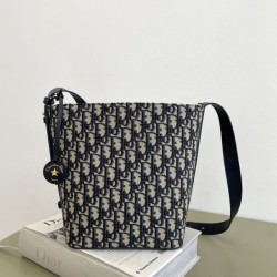 Premium Replica Small Diorstar Dior Oblique Jacquard Bucket Bag Blue Clone
