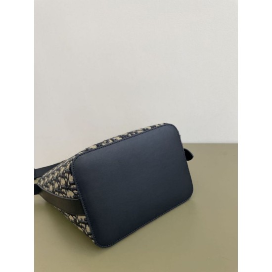 Premium Replica Small Diorstar Dior Oblique Jacquard Bucket Bag Blue Clone
