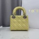 Premium Replica Dior Lady Dior Mini Cannage Bag Yellow Clone