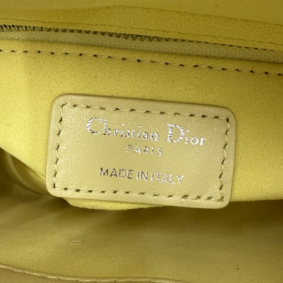 Premium Replica Dior Lady Dior Mini Cannage Bag Yellow Clone