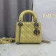Premium Replica Dior Lady Dior Mini Cannage Bag Yellow Clone