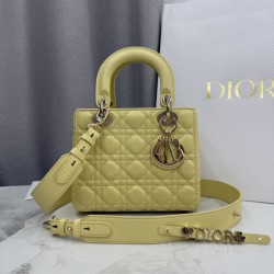 Premium Replica Dior Lady Dior Small Cannage Bag Yellow Clone