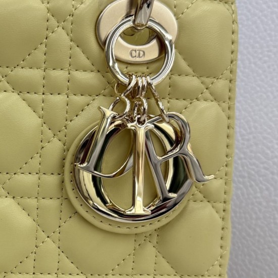 Premium Replica Dior Lady Dior Small Cannage Bag Yellow Clone