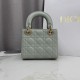 AAAA Fake Dior Lady Dior Mini Cannage Bag Green Inspired Knockoff Premium Replica Dior Lady Dior Mini Cannage Bag Green Clone
