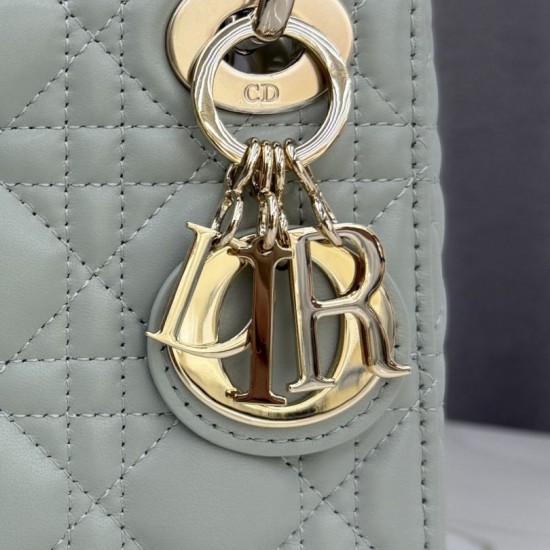 AAAA Fake Dior Lady Dior Mini Cannage Bag Green Inspired Knockoff Premium Replica Dior Lady Dior Mini Cannage Bag Green Clone
