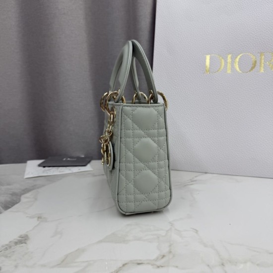 AAAA Fake Dior Lady Dior Mini Cannage Bag Green Inspired Knockoff Premium Replica Dior Lady Dior Mini Cannage Bag Green Clone