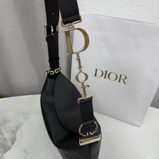 Premium Replica Medium Diorly Shoulder Bags Black Clone