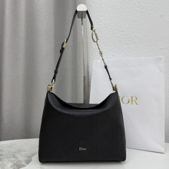 Premium Replica Medium Diorly Shoulder Bags Black Clone