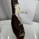 Premium Replica Medium Dior Diorly Suede Shoulder Bag Chocolate Clone