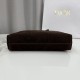 Premium Replica Medium Dior Diorly Suede Shoulder Bag Chocolate Clone
