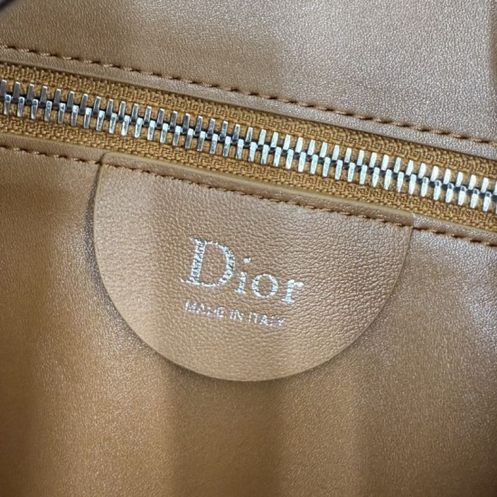 Premium Replica Medium Dior Shoulder Bag Diorly Suede Brown Clone