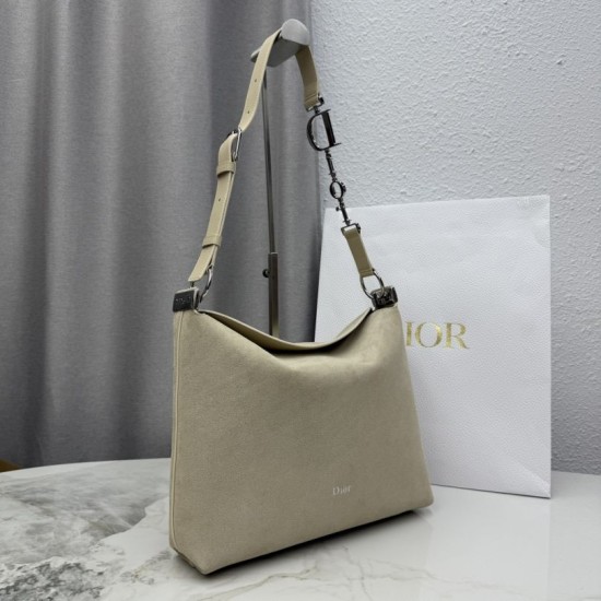 Premium Replica Dior Diorly Medium Shoulder Bag Apricot Suede Clone