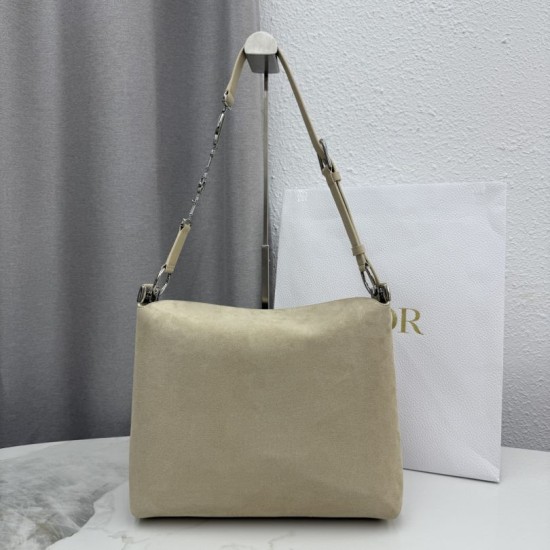 Premium Replica Dior Diorly Medium Shoulder Bag Apricot Suede Clone