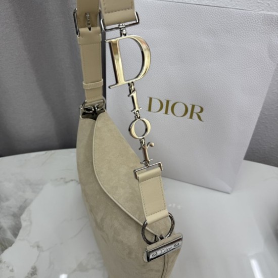 Premium Replica Dior Diorly Medium Shoulder Bag Apricot Suede Clone