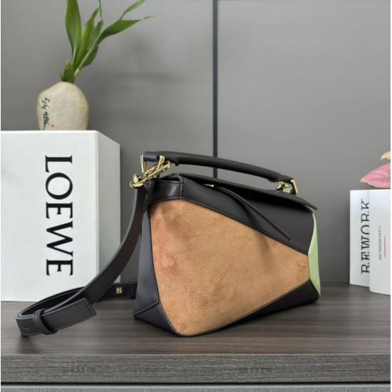 Premium Replica Loewe Puzzle Edge Small Bag Multicolored Leather/Suede Clone