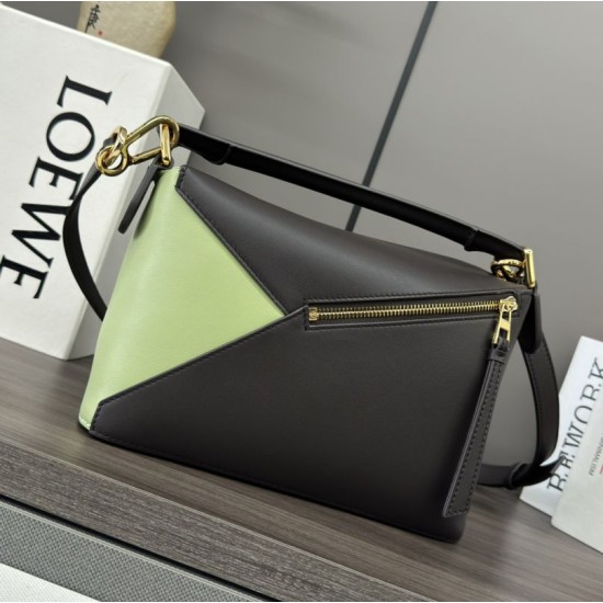 Premium Replica Loewe Puzzle Edge Small Bag Multicolored Leather/Suede Clone