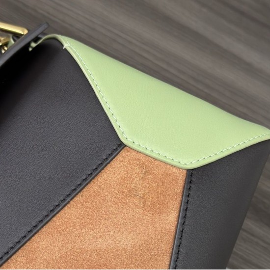 Premium Replica Loewe Puzzle Edge Small Bag Multicolored Leather/Suede Clone