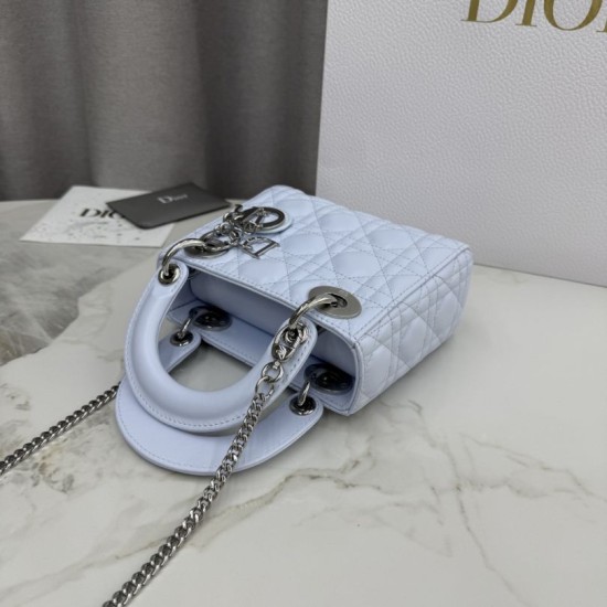 Premium Replica Dior Lady Dior Mini Cannage Bag Blue Clone