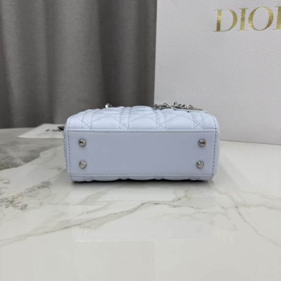 Premium Replica Dior Lady Dior Mini Cannage Bag Blue Clone