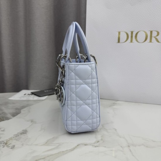 Premium Replica Dior Lady Dior Mini Cannage Bag Blue Clone