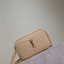 Premium Replica YSL Saint Laurent Lou Mini Quilted Shoulder Bag Apricot Clone