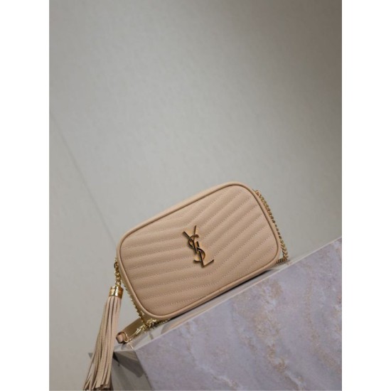 Premium Replica YSL Saint Laurent Lou Mini Quilted Shoulder Bag Apricot Clone