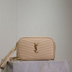Premium Replica YSL Saint Laurent Lou Mini Quilted Shoulder Bag Apricot Clone