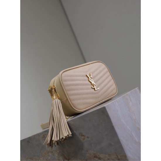 Premium Replica YSL Saint Laurent Lou Mini Quilted Shoulder Bag Apricot Clone