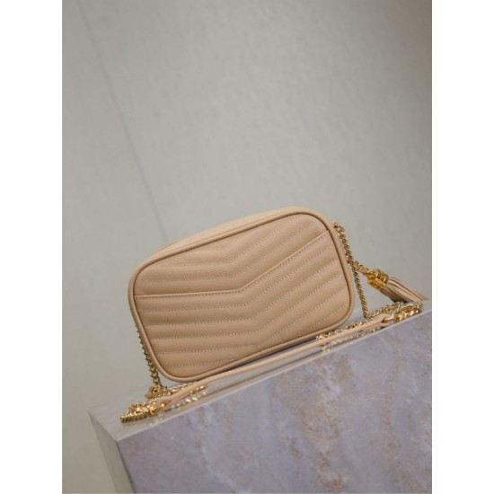 Premium Replica YSL Saint Laurent Lou Mini Quilted Shoulder Bag Apricot Clone