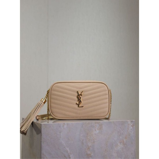 Premium Replica YSL Saint Laurent Lou Mini Quilted Shoulder Bag Apricot Clone