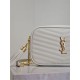 AAAA Fake YSL Saint Laurent Lou Mini Quilted Shoulder Bag White Inspired Knockoff Premium Replica YSL Saint Laurent Lou Mini Quilted Shoulder Bag White Clone