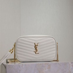 Premium Replica YSL Saint Laurent Lou Mini Quilted Shoulder Bag White Clone