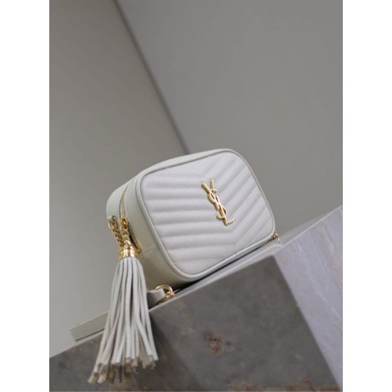 AAAA Fake YSL Saint Laurent Lou Mini Quilted Shoulder Bag White Inspired Knockoff Premium Replica YSL Saint Laurent Lou Mini Quilted Shoulder Bag White Clone