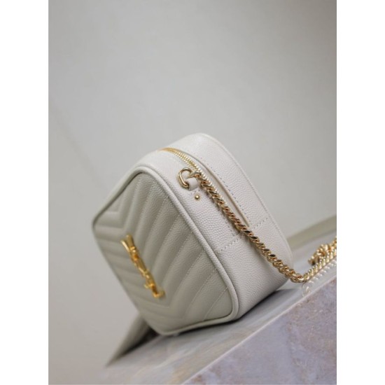 AAAA Fake YSL Saint Laurent Lou Mini Quilted Shoulder Bag White Inspired Knockoff Premium Replica YSL Saint Laurent Lou Mini Quilted Shoulder Bag White Clone